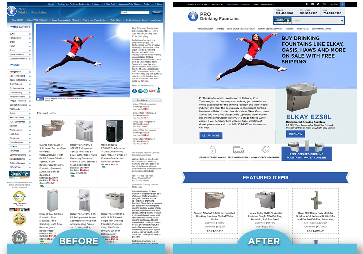 Prodrinkingfountains.com - Volusion Design and Development