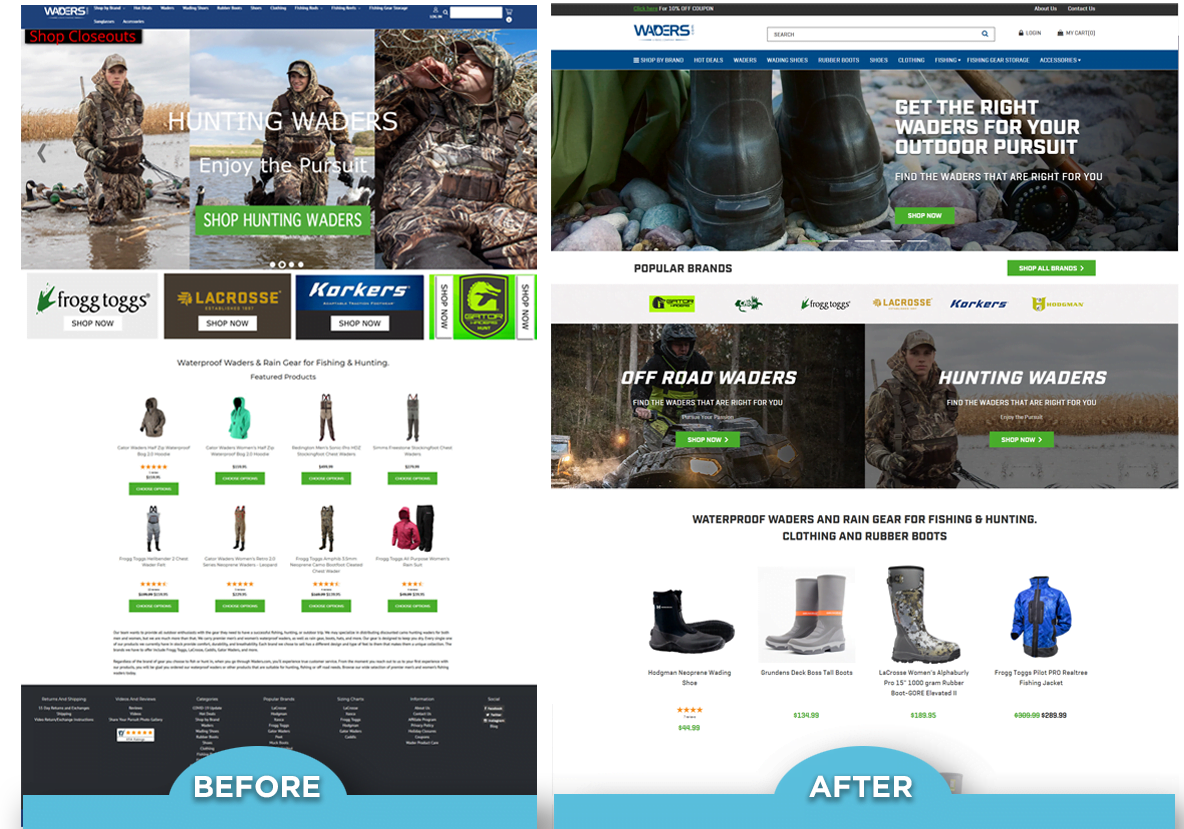 waders.com - BigCommerce Responsive Re-Design