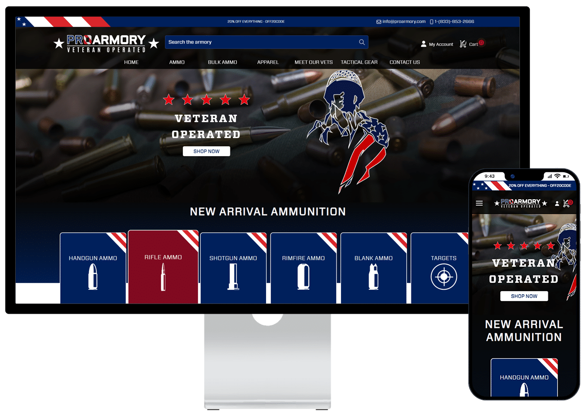 Pro Armory BigCommerce Store Migration & Redesign