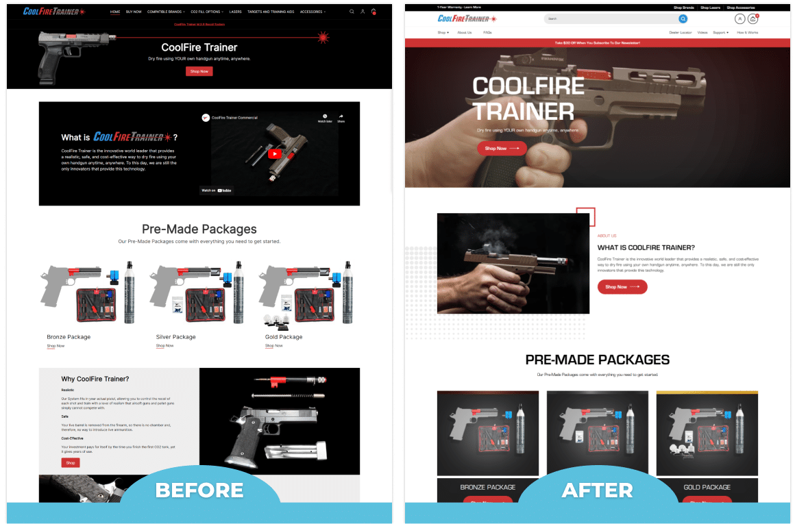 Coolfire Trainer  - BigCommerce Site Redesign