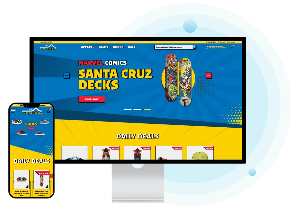 SkateAmerica BigCommerce website redesign & Migration