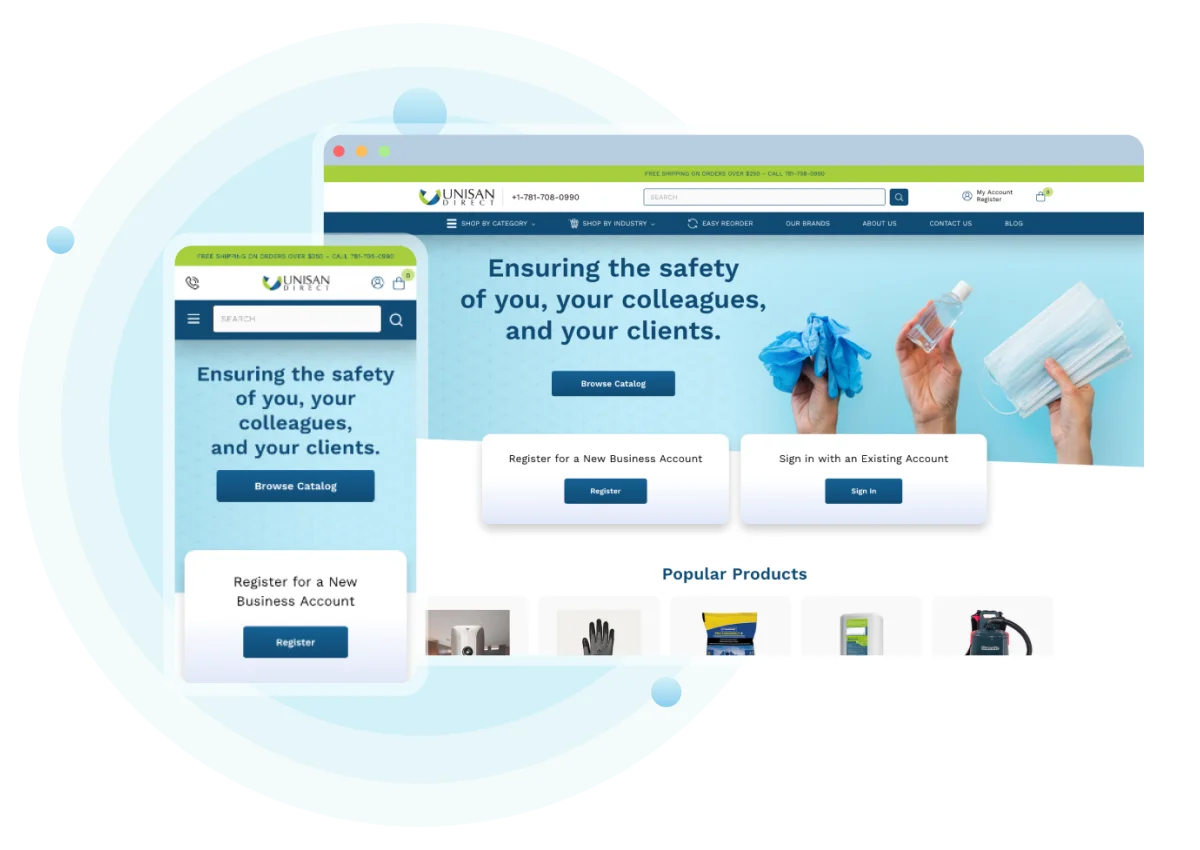 Unisan BigCommerce website design and development