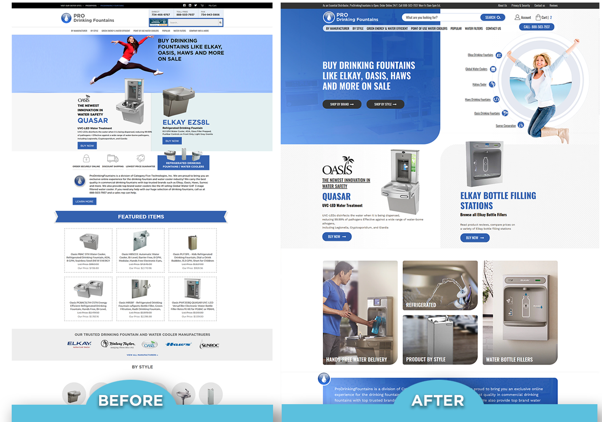 prodrinkingfountains.com - BigCommerce Responsive Design and Development