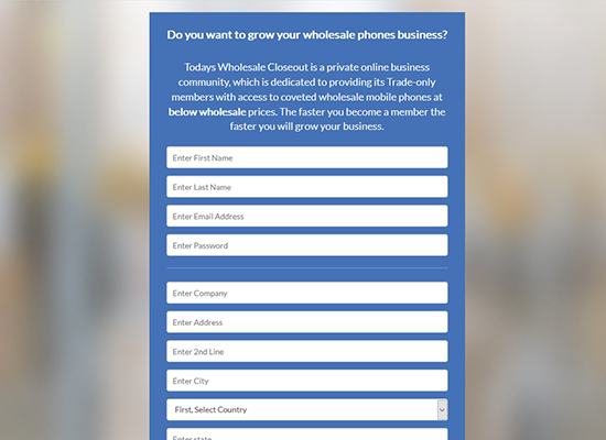 custom registration form