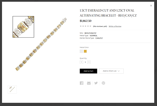 Product Quick View Functionality