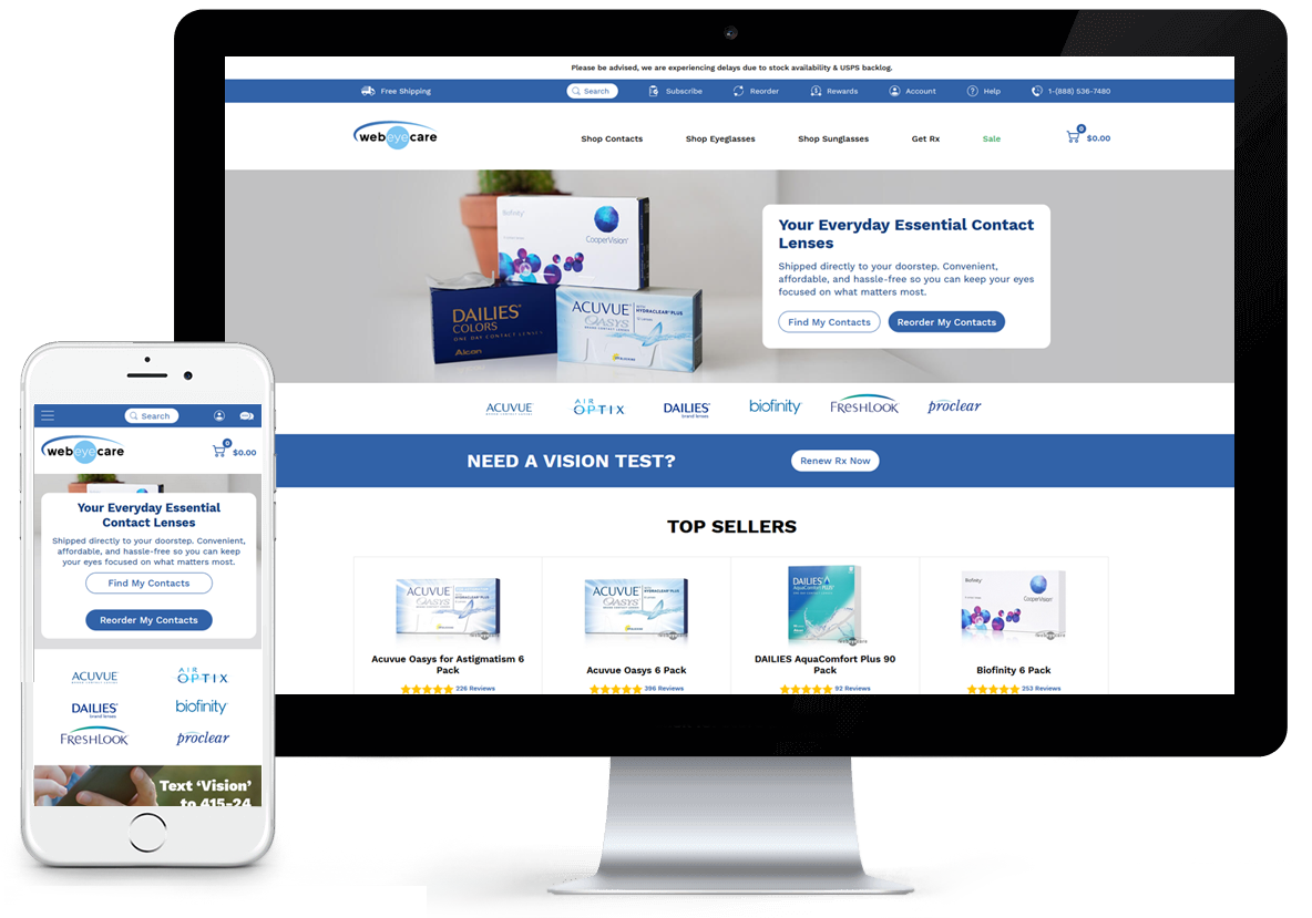 Webeyecare.com - Volusion Design and Development