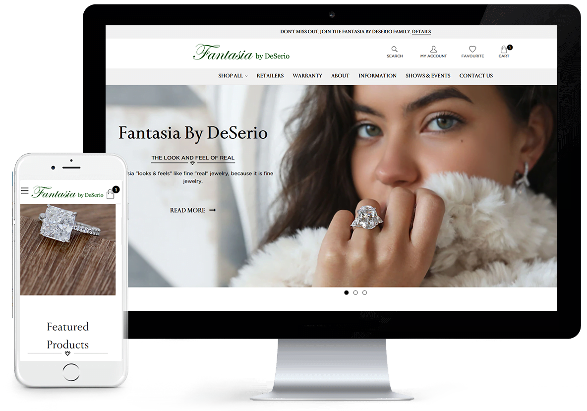 FantasiaByDeserio.com - BigCommerce Design and Development and data migration