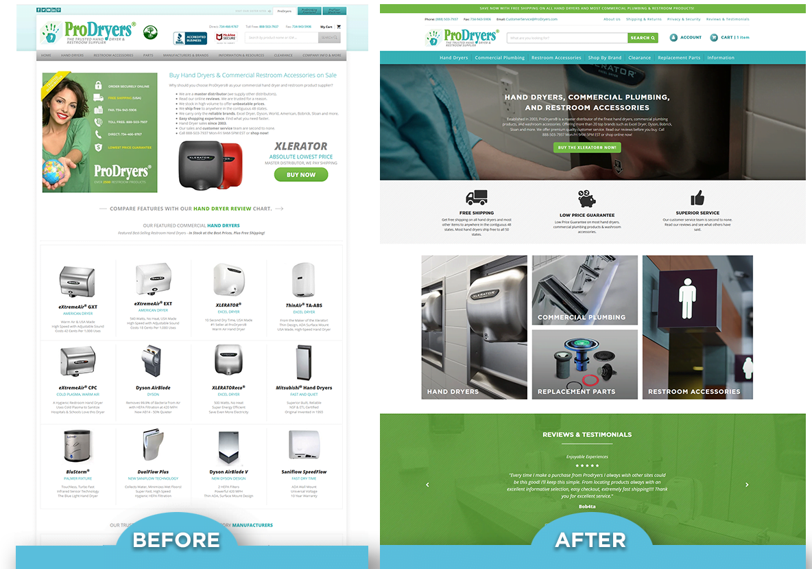 Prodryers.com - BigCommerce Responsive Re-Design