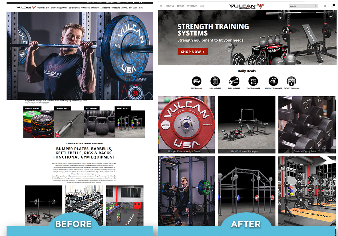 VulcanStrength.com - Volusion Responsive Design and Development