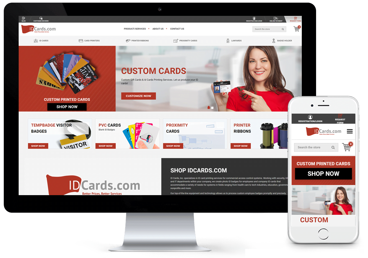 Idcards.com BigCommerce Site Redesign