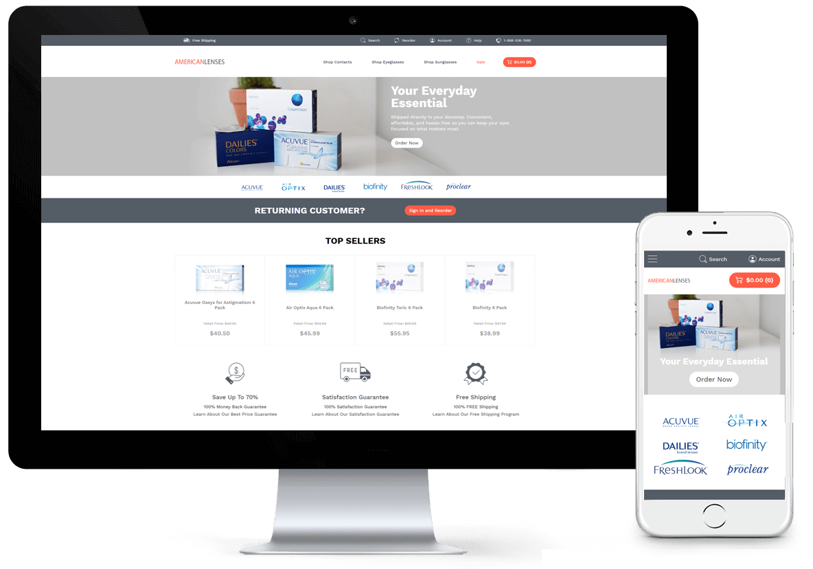 Americanlenses.com BigCommerce Site Redesign