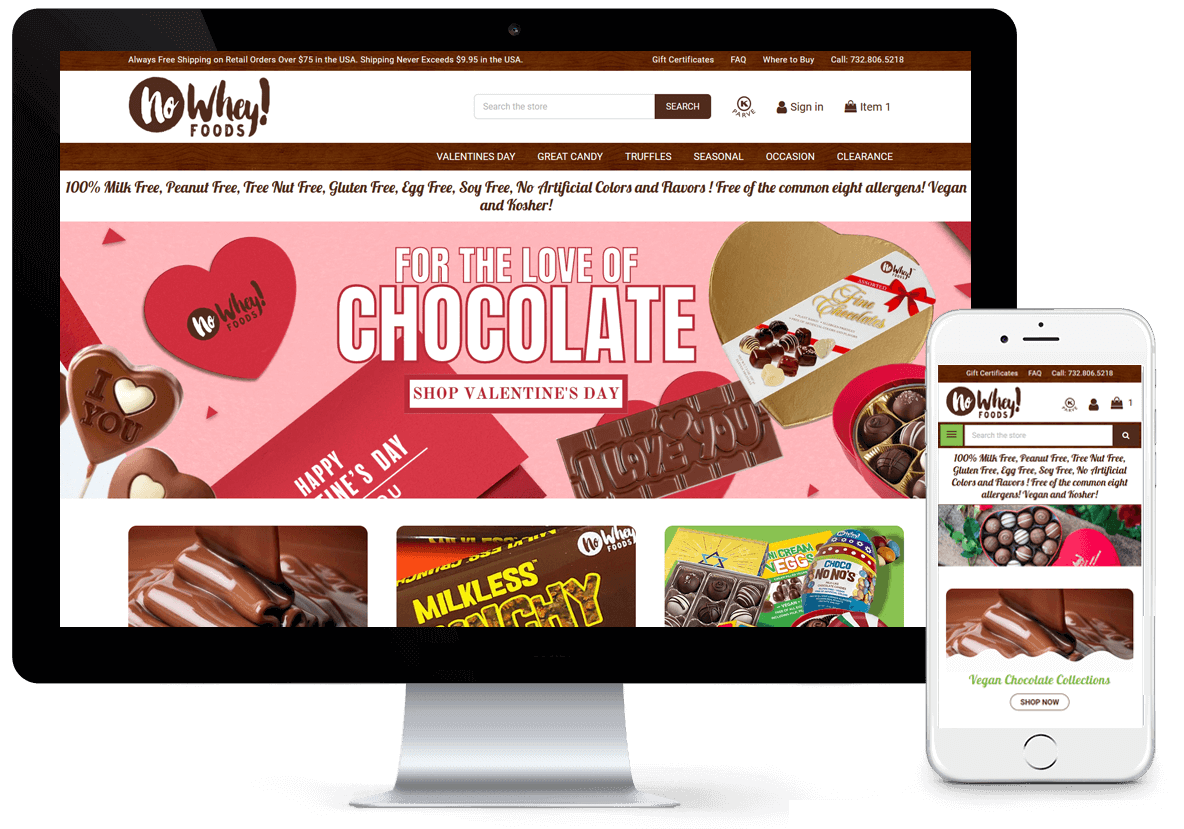 NoWheyChocolate.com BigCommerce Site Redesign and Migration