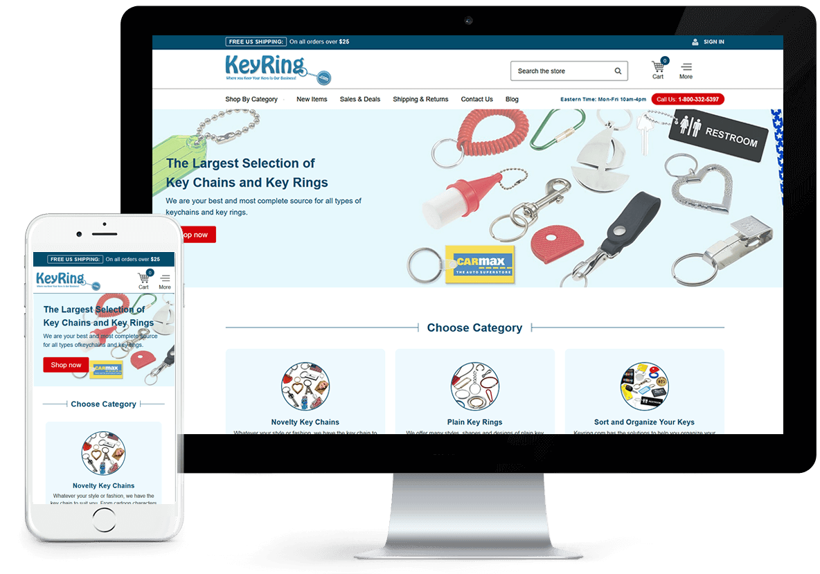 keyring.com - BigCommerce Design and Development and data migration