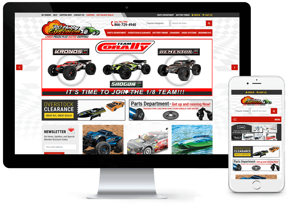 RCHobbyExplosion.com BigCommerce Site Redesign and Migration