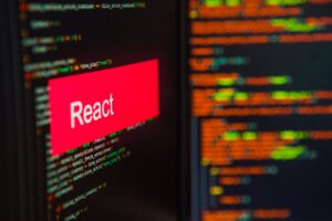 React development displayed on computer screen