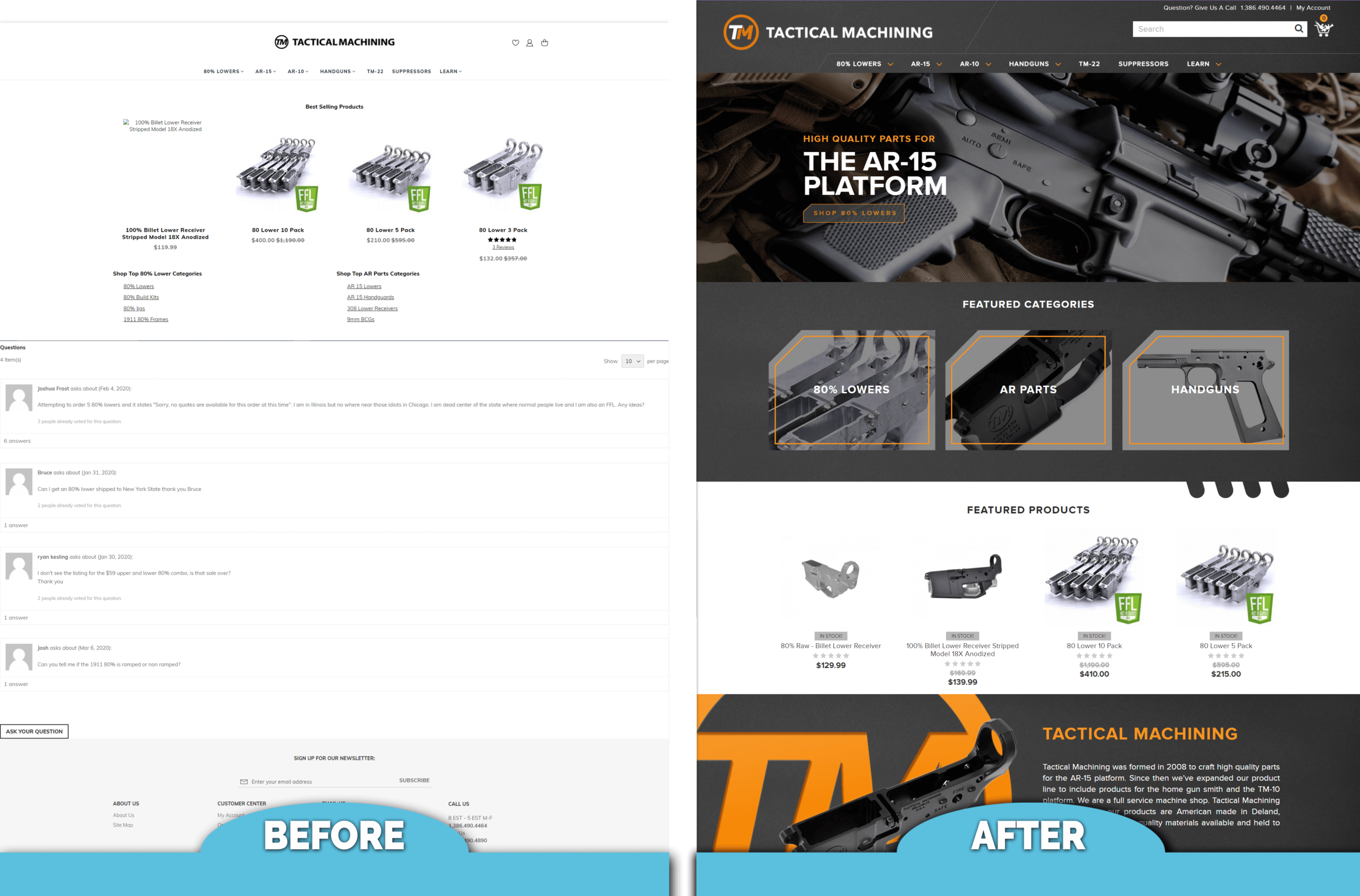 TacticalMachining.com BigCommerce Store Redesign