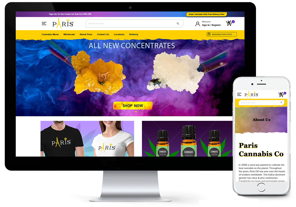 pariscannabisco.com website redesign and migration to BigCommerce