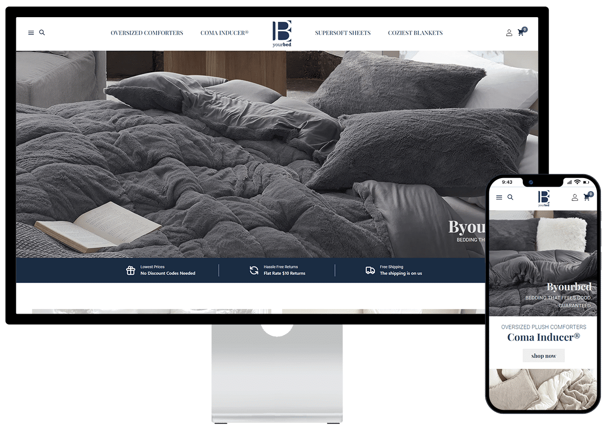 Byourbed BigCommerce Store Migration, Development & Redesign case study