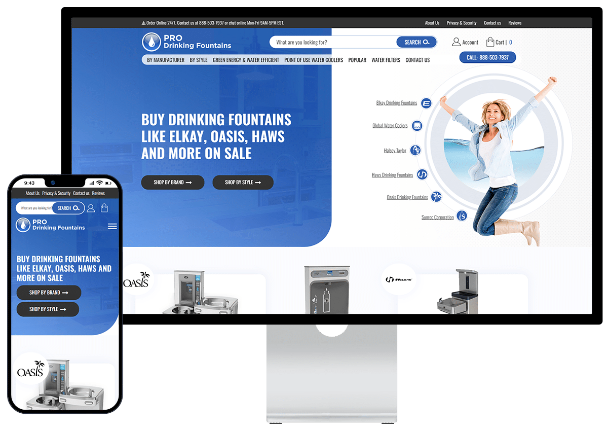 ProDrinkingFountains.com - BigCommerce Design, Migration and Development