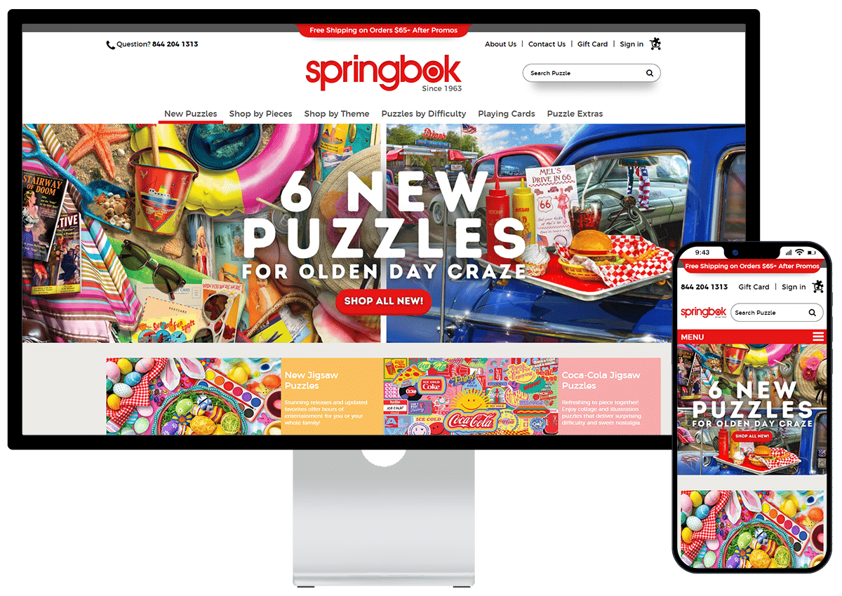 Springbok-Puzzles.com BigCommerce Headless Site Redesign and Development case study