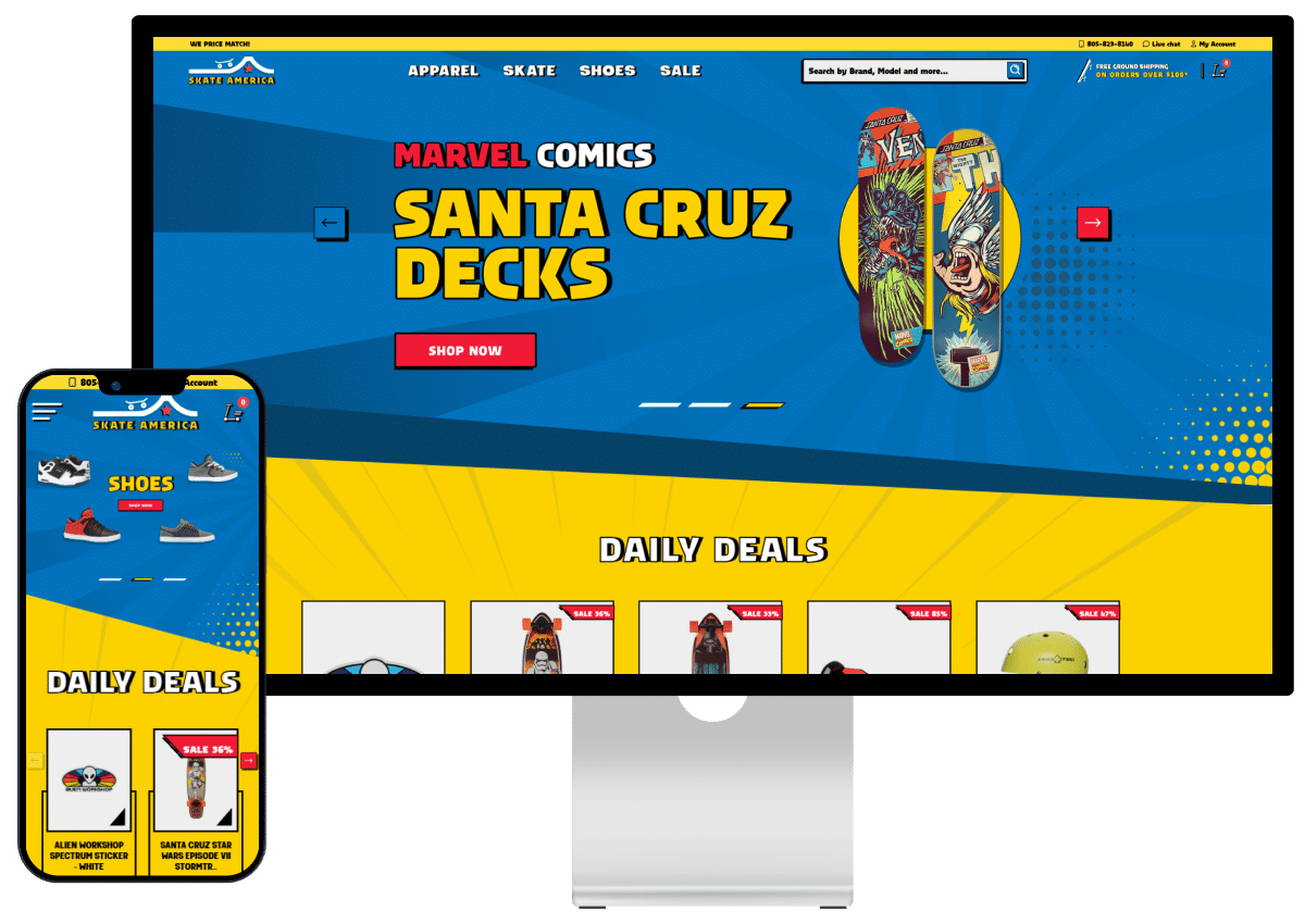 Skate America BigCommerce website redesign