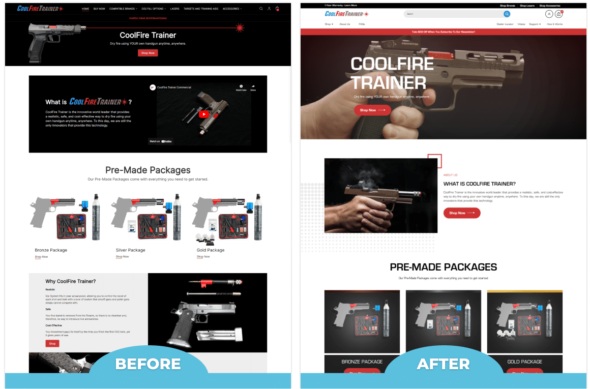 Coolfire Trainer - BigCommerce Site Redesign