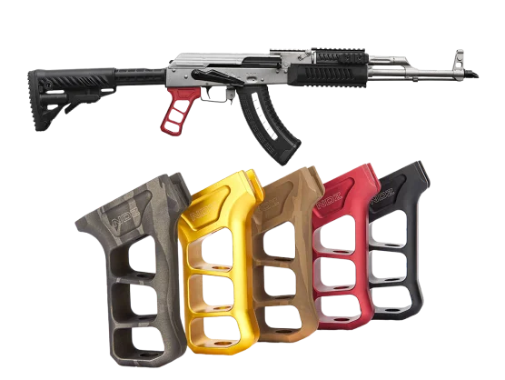 Measuring Success in Firearms Web Development and Design Product photo of AK-style rifle and colored grips for online firearms retailer