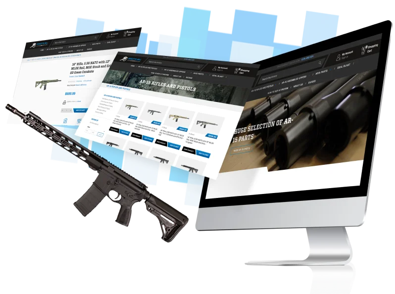 pickett's mill armory bigcommerce website re-design website design and development by MAKDigital, featuring desktop layout and product pages